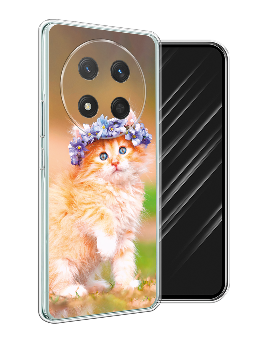 

Чехол Awog на Honor X9C/X60 Pro "Рыжий кот в венке", Коричневый;синий, 6125350-1