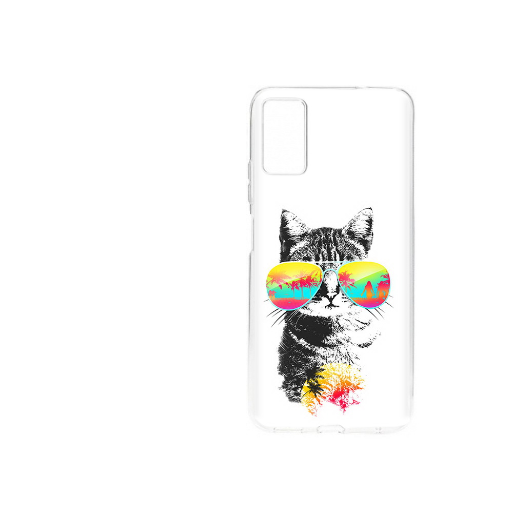 

Чехол MyPads Tocco для ZTE Blade A71 (2021) крутой кот (PT226945.474.425), Прозрачный, Tocco