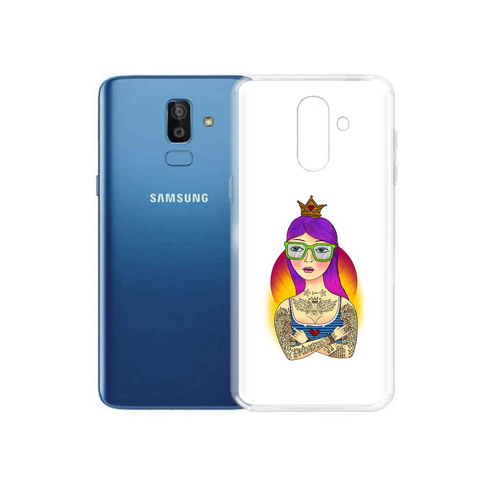 

Чехол MyPads Tocco для Samsung Galaxy J8 девушка в татуировках с короной, Прозрачный, Tocco