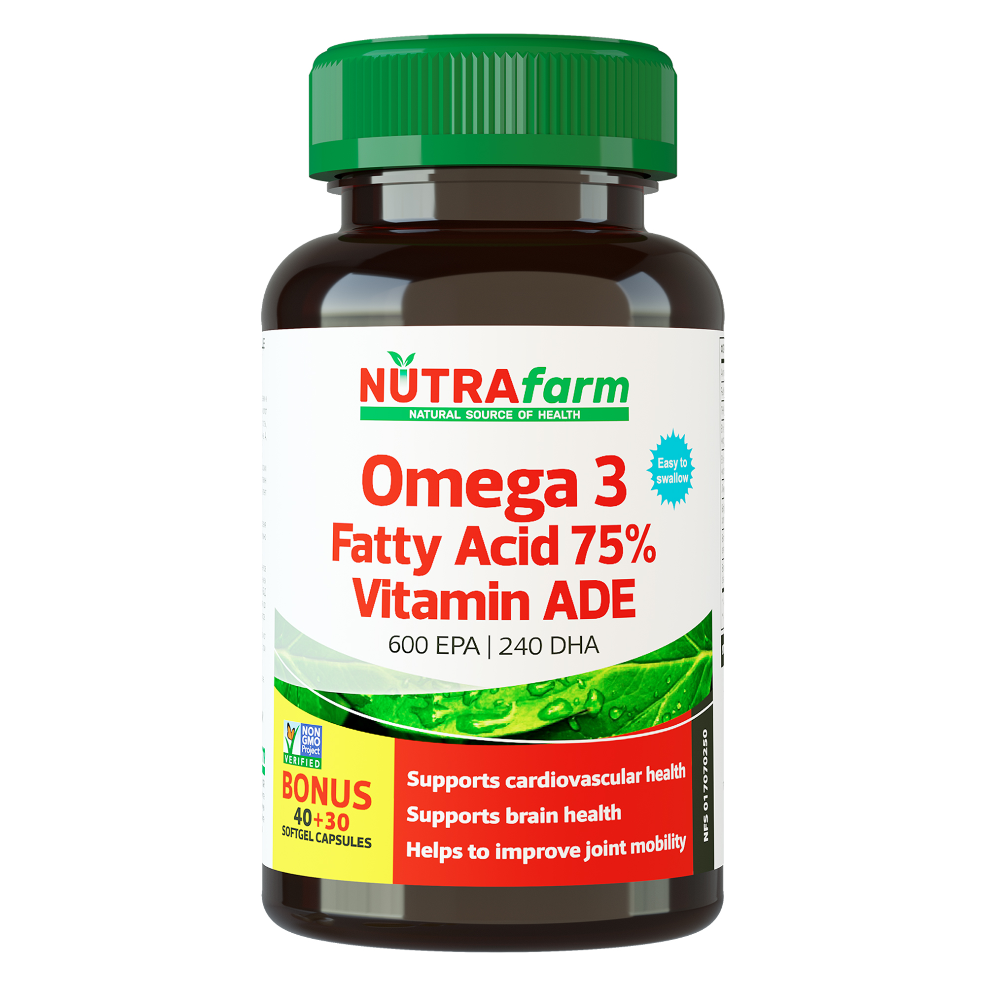 OMEGA 3 75%+Витамины АДЕ NUTRAFARM капсулы 850 мг 70 шт.