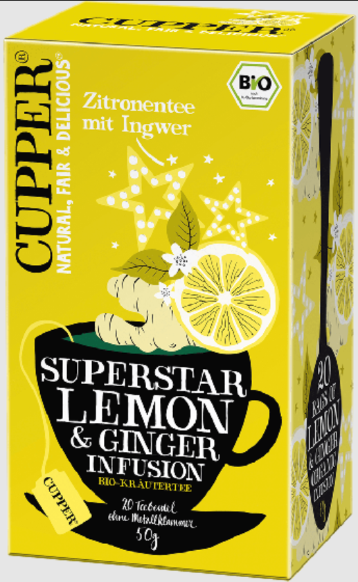 

Чай Cupper Tea Superstar Lemon & Ginger Лимон и Имбирь, 20 пакетиков