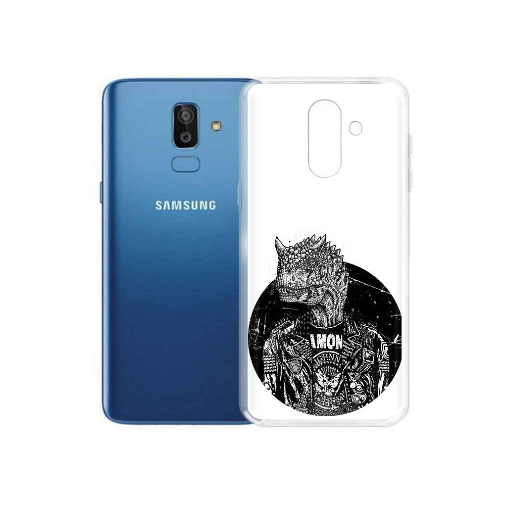 

Чехол MyPads Tocco для Samsung Galaxy J8 динозавр в куртке (PT226929.592.328), Прозрачный, Tocco