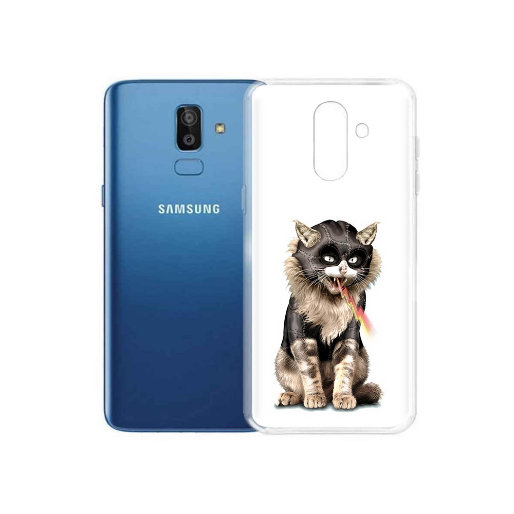 

Чехол MyPads Tocco для Samsung Galaxy J8 дьяволский кот (PT226929.592.341), Прозрачный, Tocco
