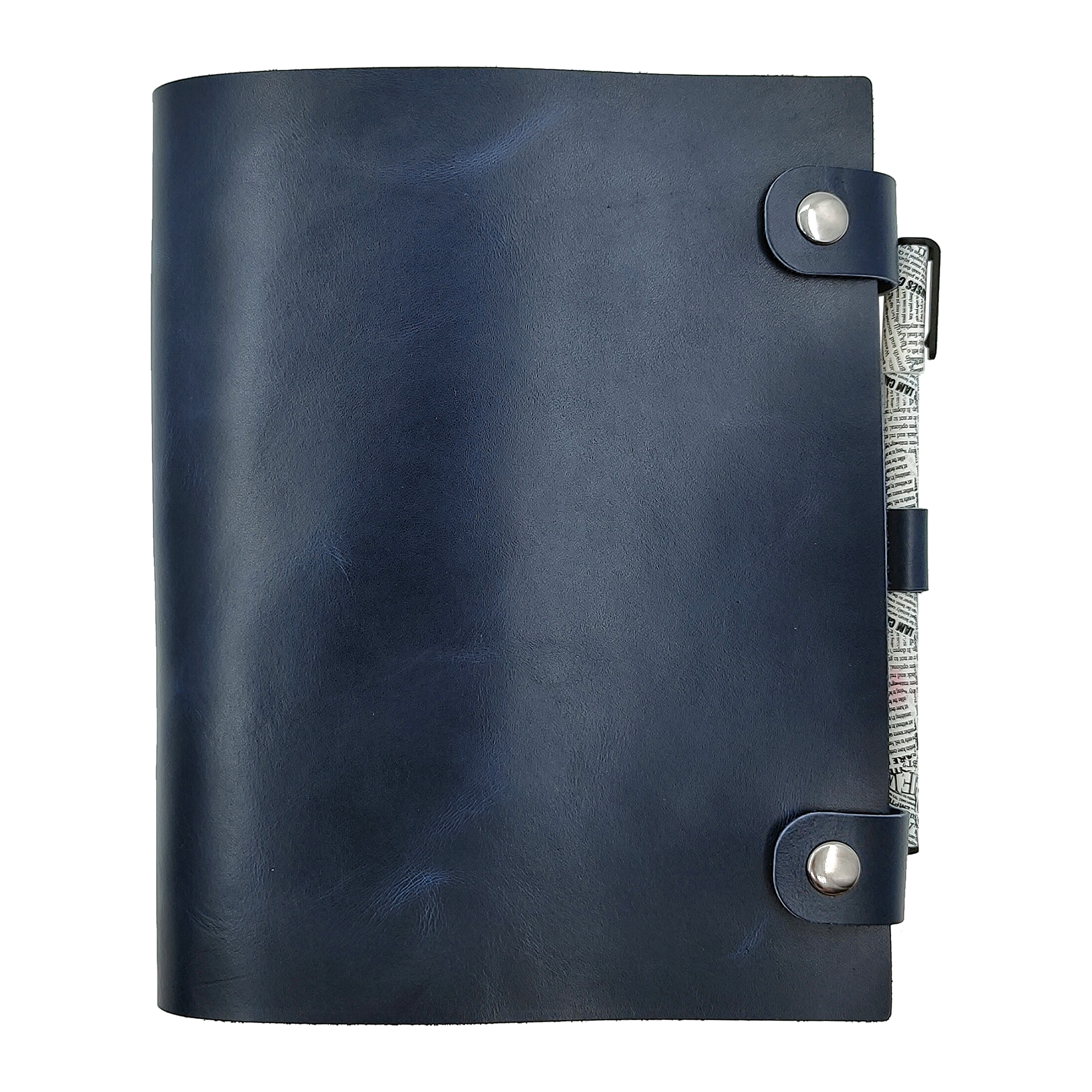Кожаный ежедневник (блокнот) Shiva Leather А5 формата на кольцевом механизме Темно-синий