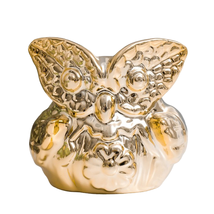 

Подсвечник керамика на 1 свечу "Совёнок с ромашкой" золото 7х7х6,5 см, Золотистый