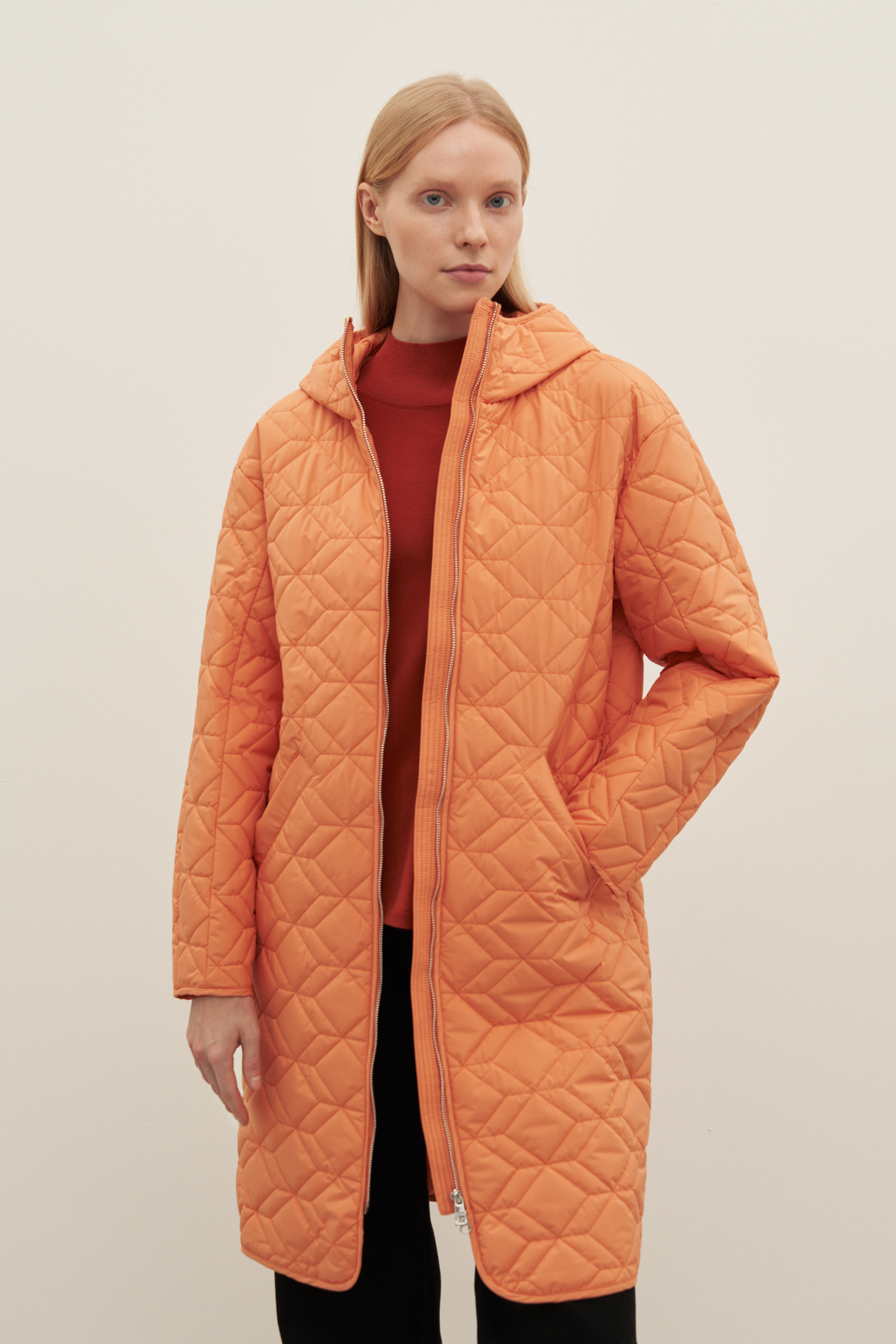 Пальто женское Finn Flare FAD11091 оранжевое XL