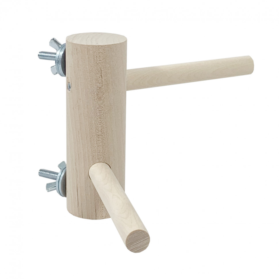 

Жердочка для птиц PetStandArt Wall Double Perch, 14x14x12cм, дерево