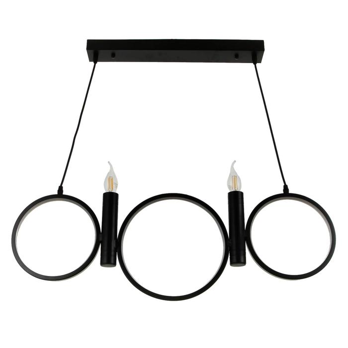 

Люстра 1603/5BK LED 45Вт 4000К+2х40Вт Е14 черный 80х30 см
