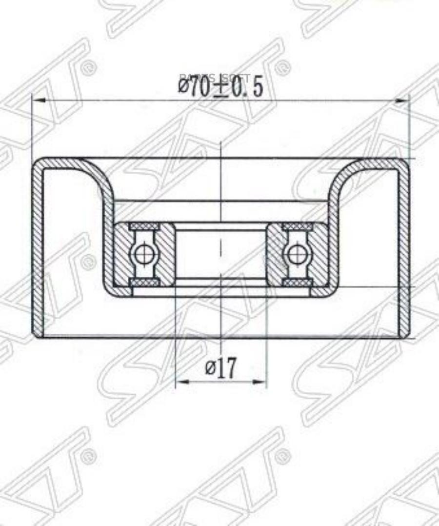 

SAT ST-16620-31012/1 Ролик натяжителя приводного ремня TOYOTA 1GR-FE 1шт