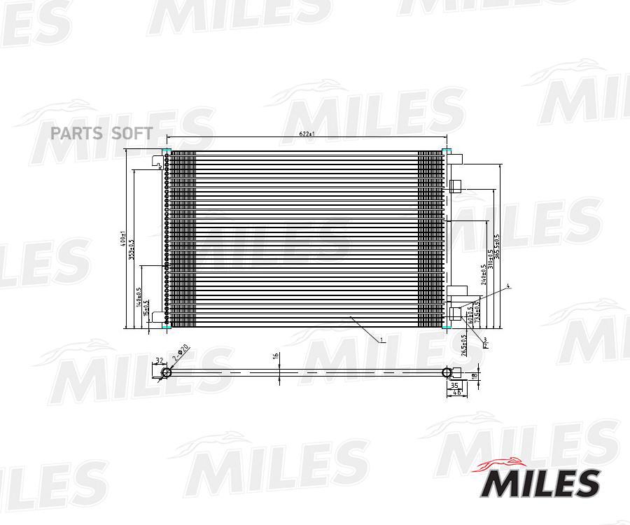 Радиатор Кондиционера (Паяный) Renault Megane 1.4-2.0/1.5-1.9d 02-) Accb015 Miles арт. ACC