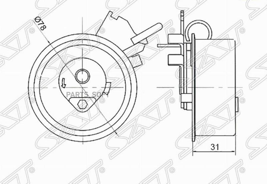 Натяжной Ролик Ремня Грм Hyundai Elantra/I30/Kia Ceed/Cerato/Soul 1,8/2,0 Sat арт. ST-2441