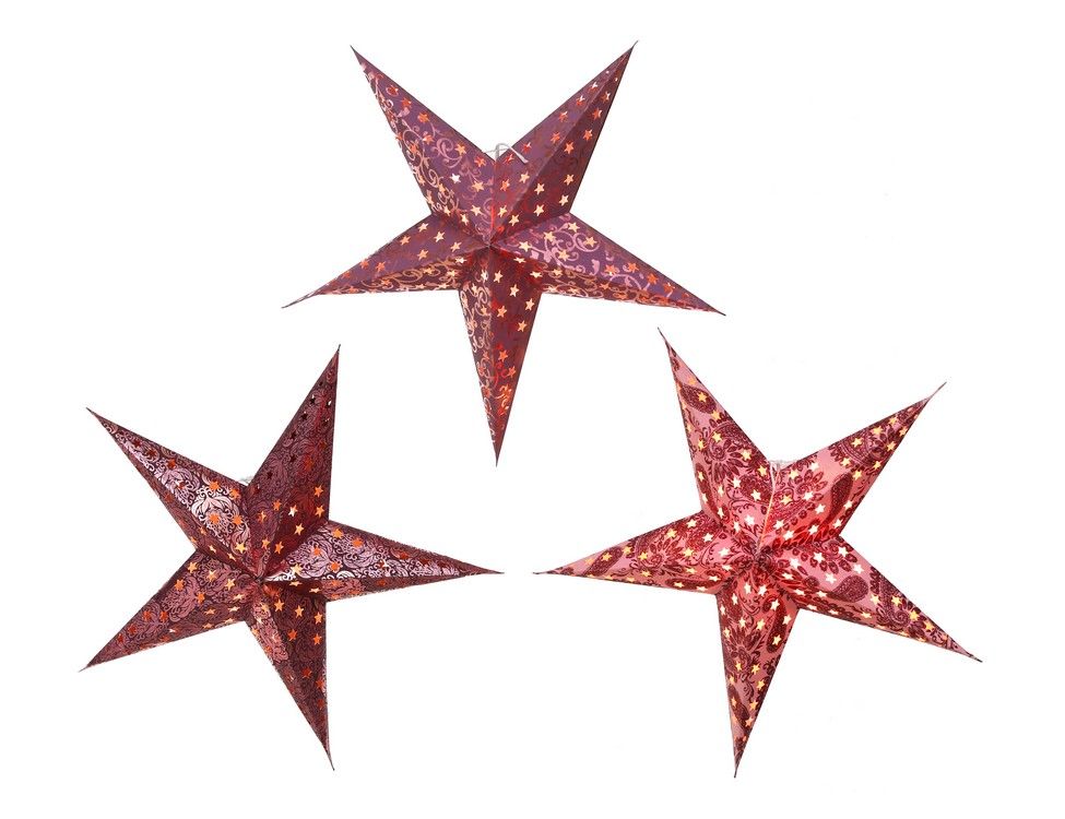 Подвесная звезда РАВЕННА, бумага, 60 см, Boltze, красный, Равенна  - Купить