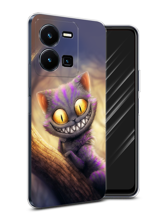 

Чехол Awog на Vivo Y35 4G / Виво Y35 4G "Cheshire Cat", Фиолетовый;желтый