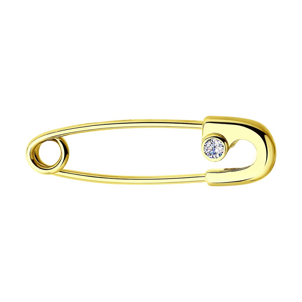 

Брошь из золота SOKOLOV 040084-2, фианит, 040084-2