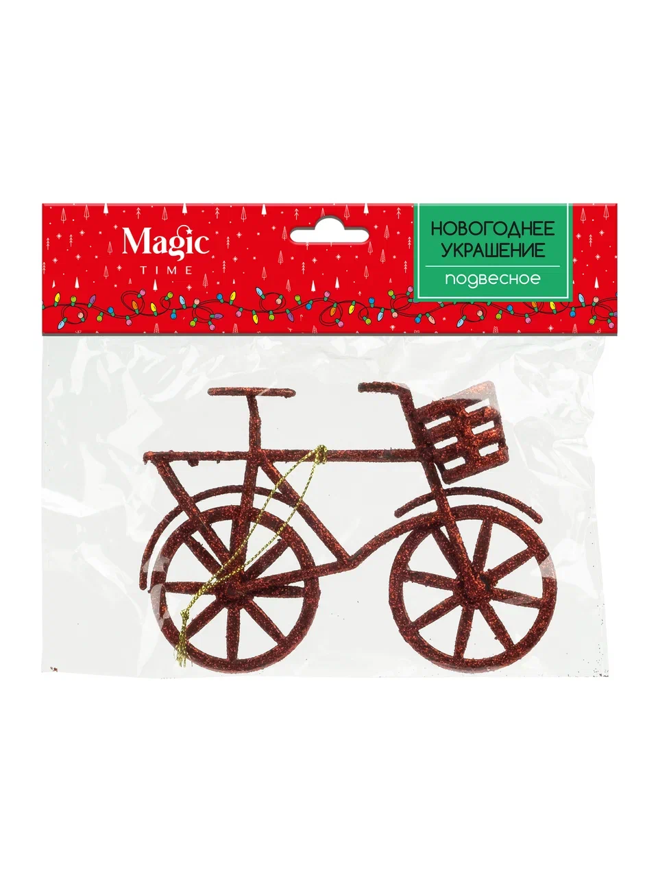 Елочная игрушка Феникс Present Велосипед в красном 89116 1 шт красный 130₽