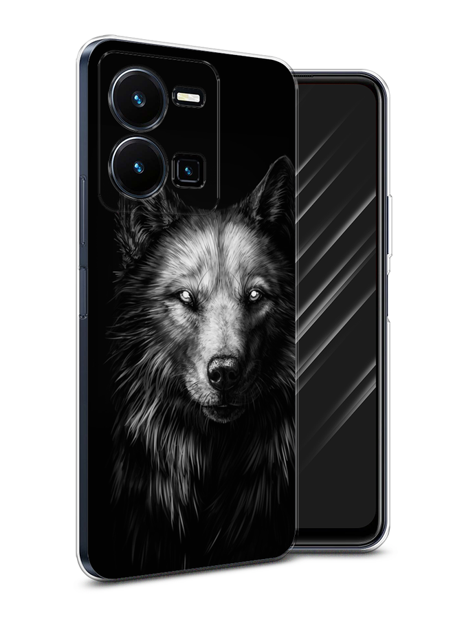 

Чехол Awog на Vivo Y35 4G / Виво Y35 4G "Волк черно белый", Серый;бежевый;белый