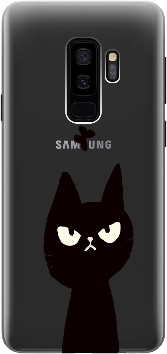 

Чехол на Samsung Galaxy S9+ с принтом "Disgruntled Cat" прозрачный, Прозрачный;черный, 5483