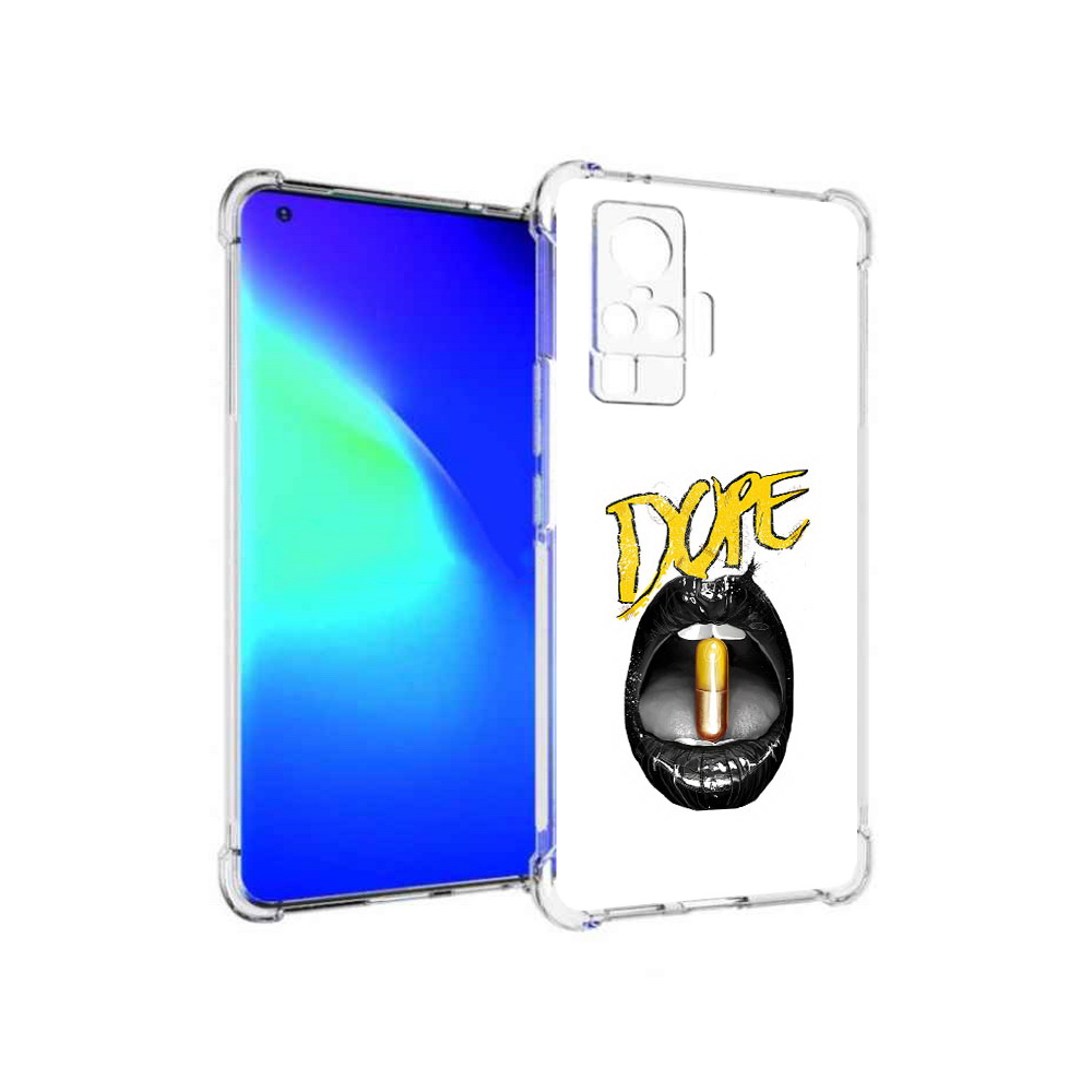 

Чехол MyPads Tocco для Vivo X50 Pro губы (PT151209.405.303), Прозрачный, Tocco