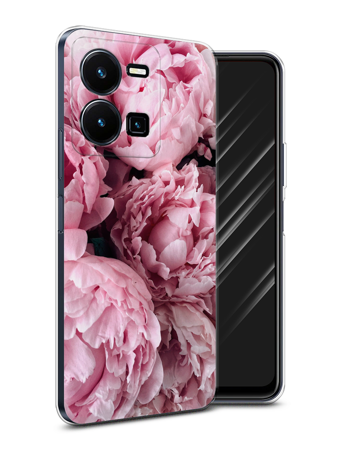 

Чехол Awog на Vivo Y35 4G / Виво Y35 4G "Нежные пионы", Розовый;черный;белый