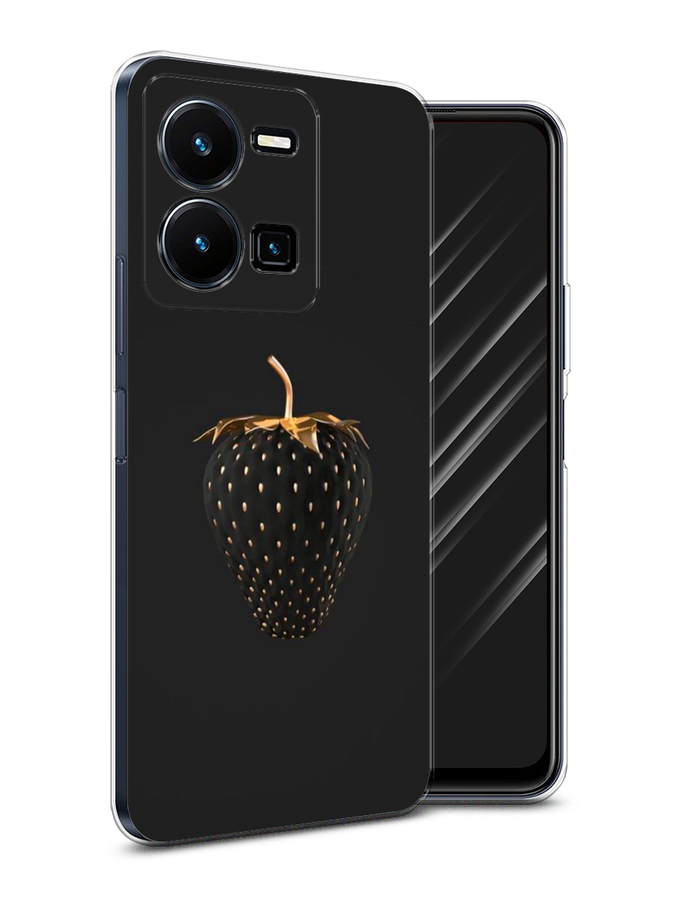 

Чехол Awog на Vivo Y35 4G / Виво Y35 4G "Черно-золотая клубника", Черный;золотистый