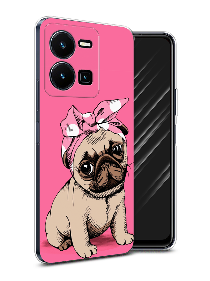 

Чехол Awog на Vivo Y35 4G / Виво Y35 4G "Dog Pin-Up", Розовый;бежевый