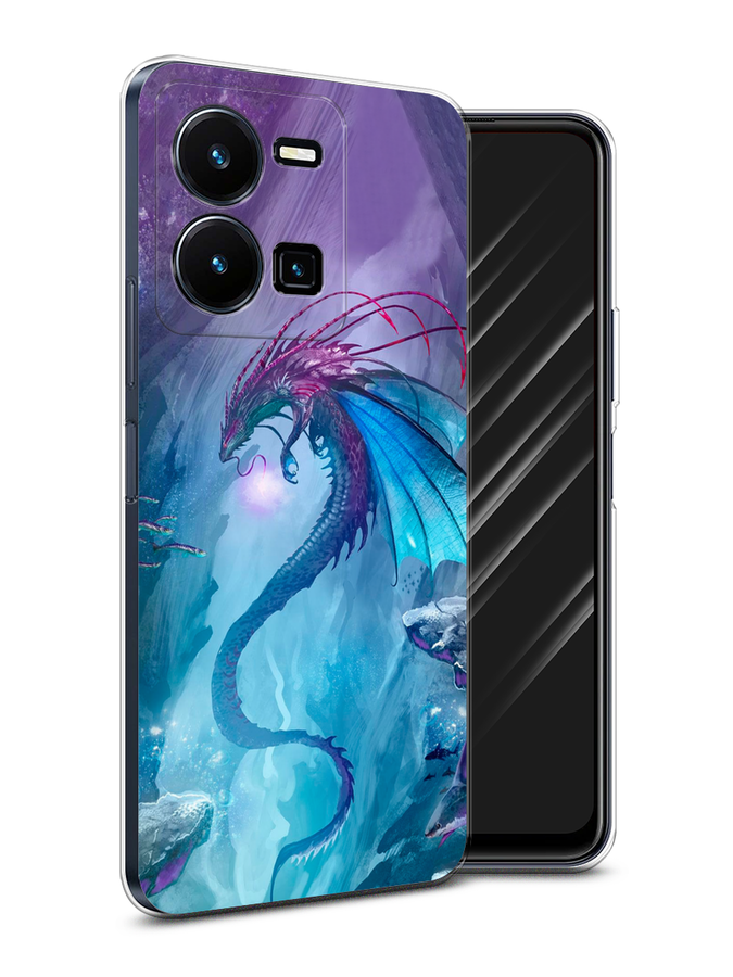 

Чехол Awog на Vivo Y35 4G / Виво Y35 4G "Водный дракон", Голубой;фиолетовый;синий