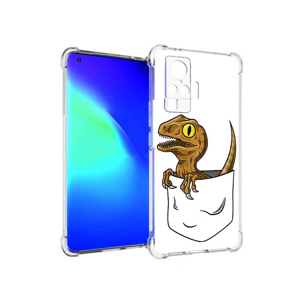 

Чехол MyPads Tocco для Vivo X50 Pro динозавр в кармане (PT151209.405.327), Прозрачный, Tocco
