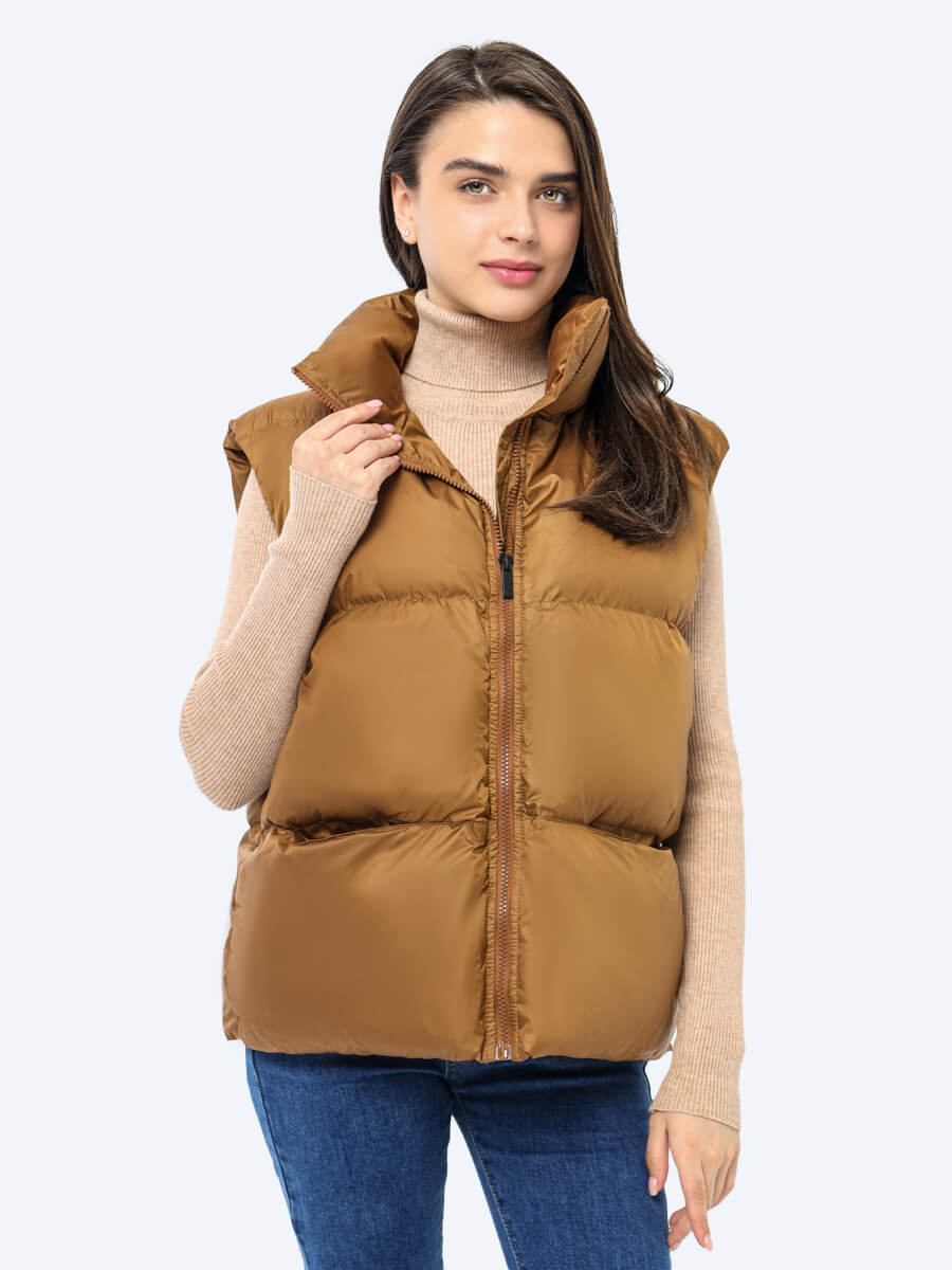 Жилет женский Vitacci EF204-04 коричневый 2XL