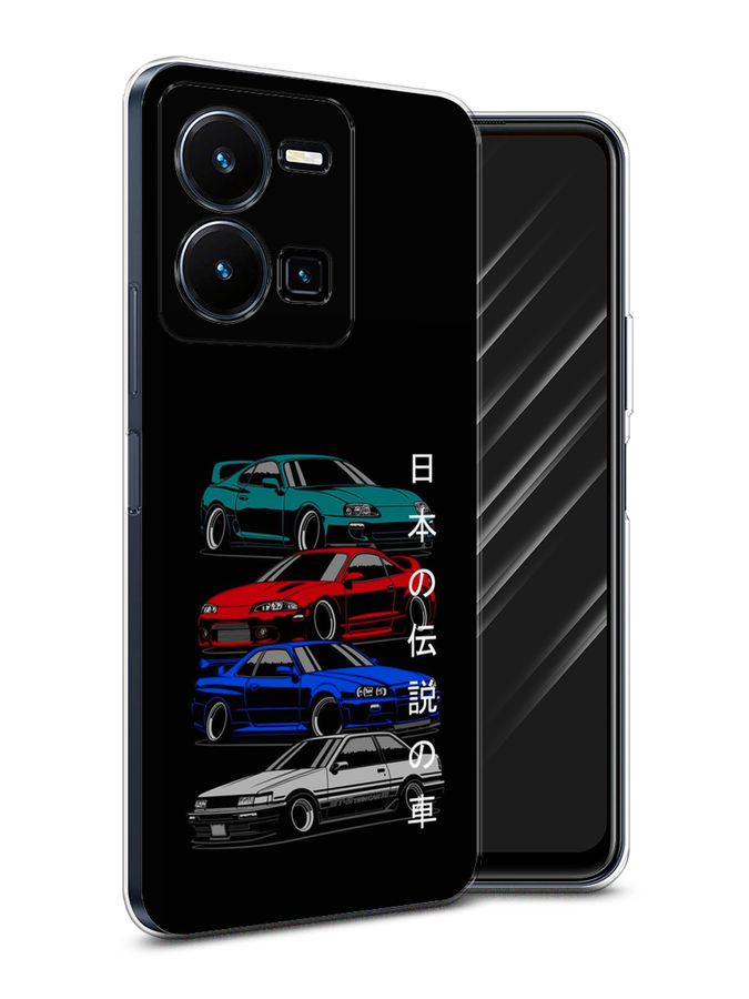 

Чехол Awog на Vivo Y35 4G / Виво Y35 4G "JDM Legend cars", Зеленый;красный;синий