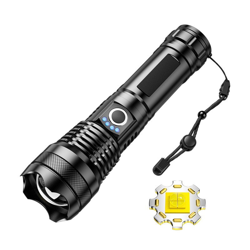 

Фонарик ручной SimpleShop P70, функция ZOOM, дальность до 500 м, 16.5 см, Черный, FL_613B