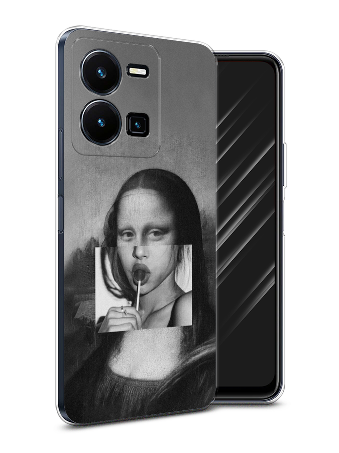 

Чехол Awog на Vivo Y35 4G / Виво Y35 4G "Mona Lisa sucking lollipop", Серый