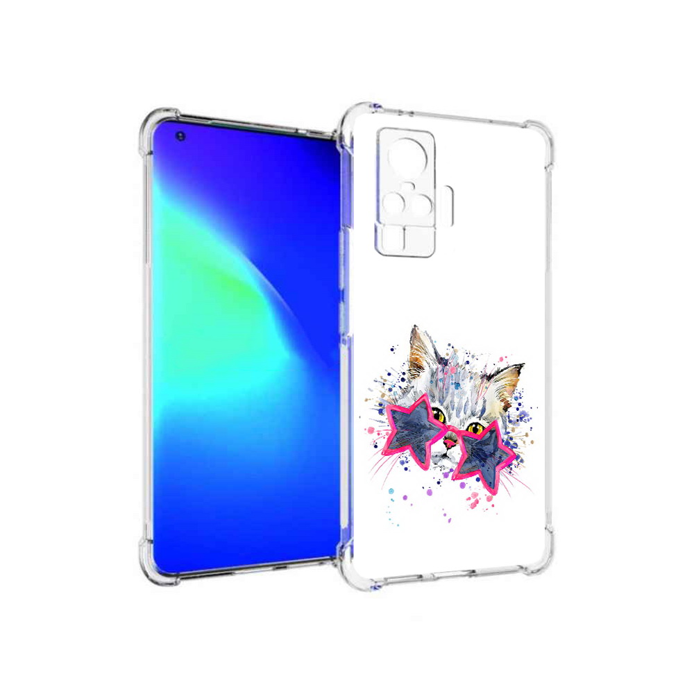 

Чехол MyPads Tocco для Vivo X50 Pro звездные очки (PT151209.405.353), Прозрачный, Tocco