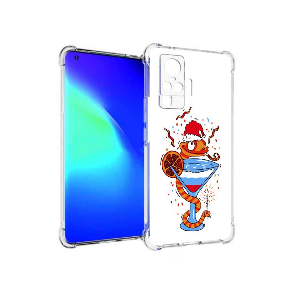 

Чехол MyPads Tocco для Vivo X50 Pro змейка (PT151209.405.364), Прозрачный, Tocco