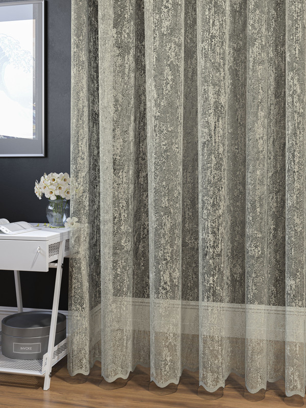 

Тюль 1001 ШТОРА, Мрамор сетка, 270х800 см, Кремовый, для гостиной, спальни и кухни, MRKR