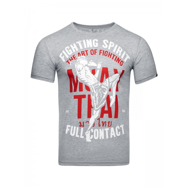 фото Футболка мужская muay thai fighting spirit athletic pro. серая m