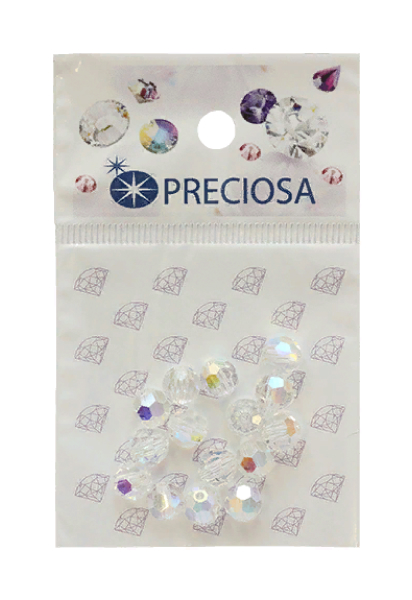 

Бусины Preciosa Круглые Crystal AB 6мм. 12 шт., Прозрачный