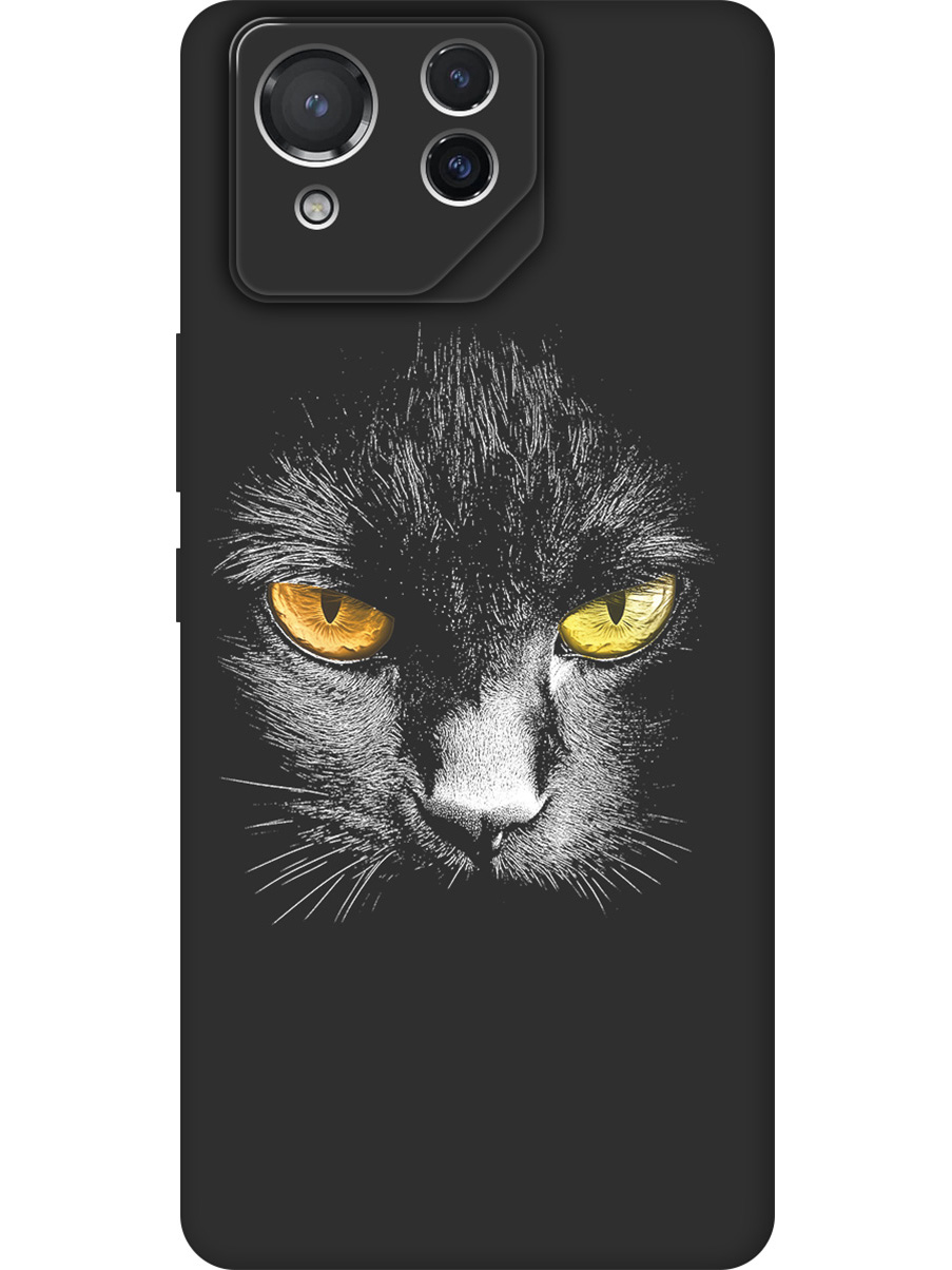 

Силиконовый чехол на Asus Rog Phone 8 с принтом "Котик с янтарными глазами" матовый черный, Черный;белый;золотистый, 786722912