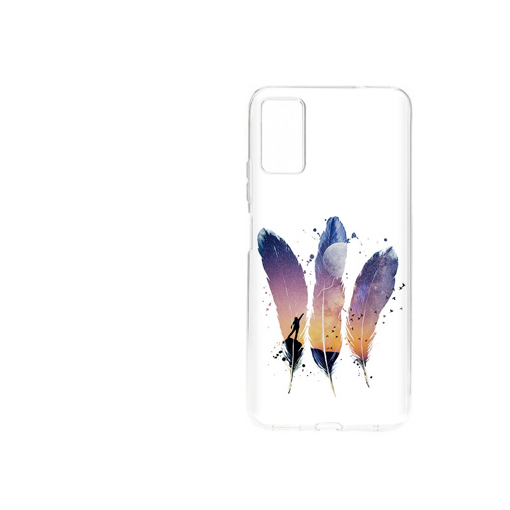 

Чехол MyPads Tocco для ZTE Blade A71 (2021) небесные перья (PT226945.474.519), Прозрачный, Tocco