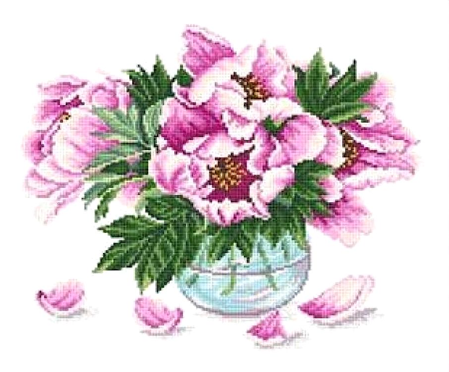 фото Набор для вышивания сделано с любовью «розовые пионы» цв-065