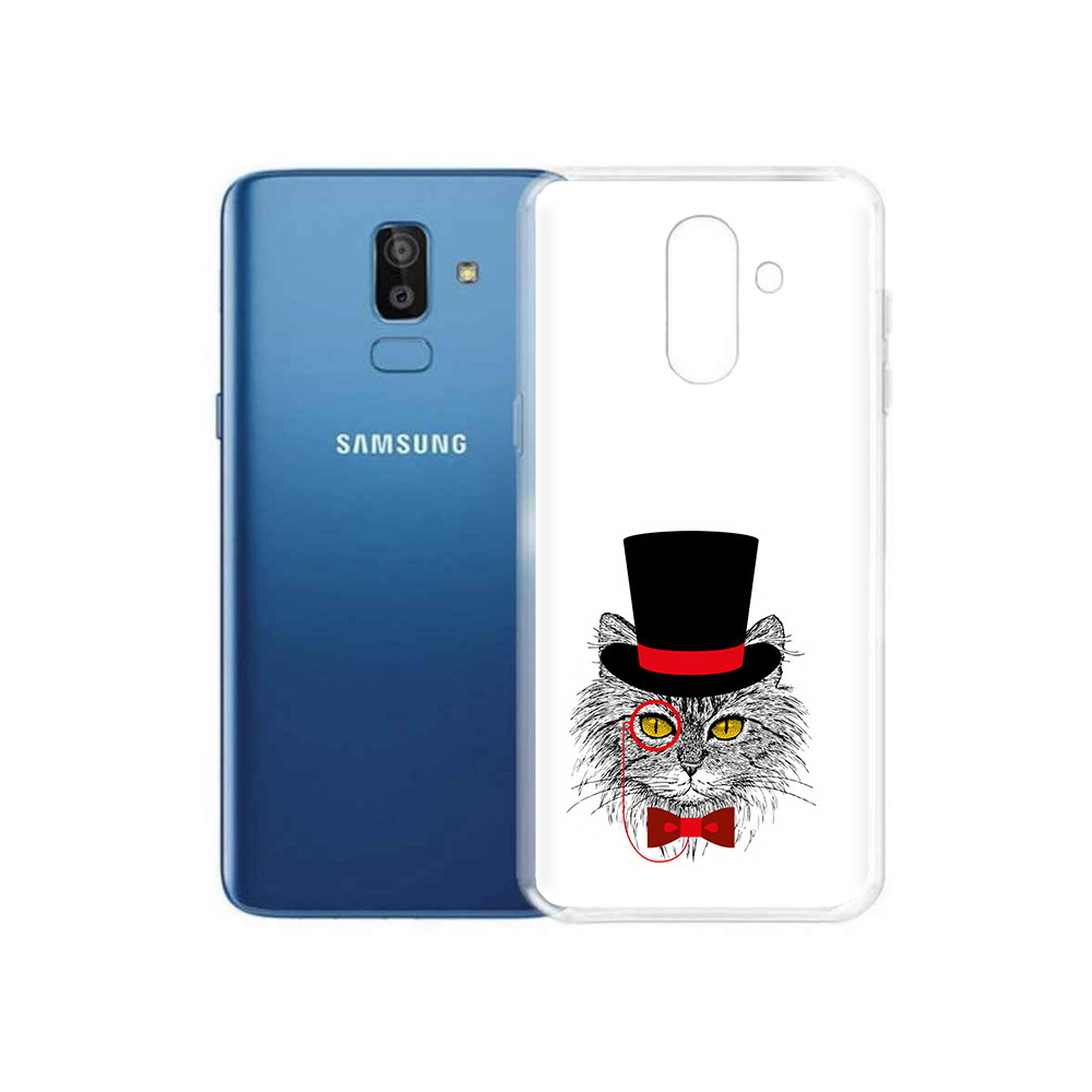 

Чехол MyPads Tocco для Samsung Galaxy J8 кот в шляпе (PT226929.592.397), Прозрачный, Tocco