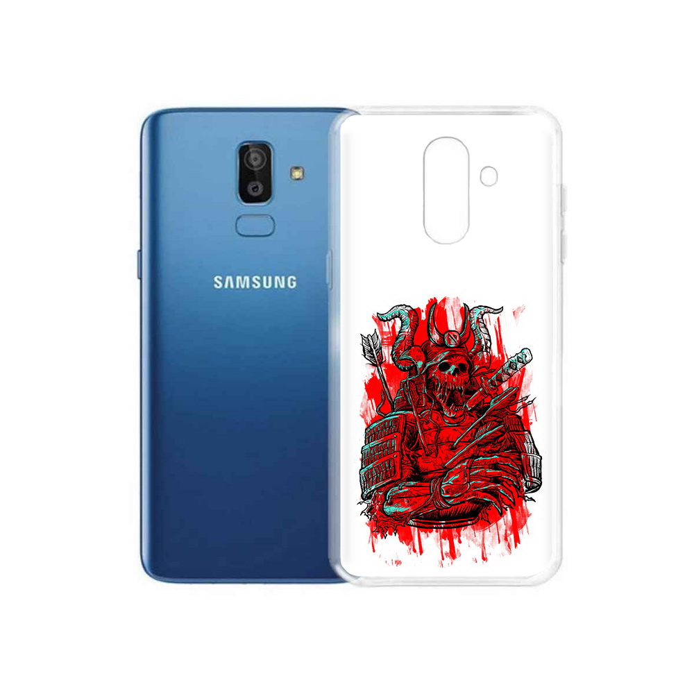 

Чехол MyPads Tocco для Samsung Galaxy J8 красный скелет воин (PT226929.592.413), Прозрачный, Tocco