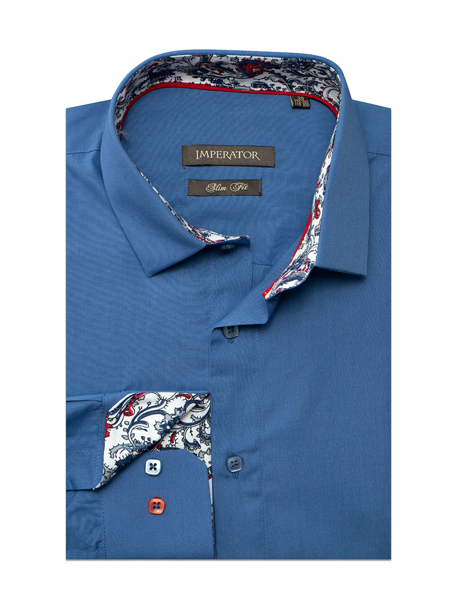 Рубашка мужская Imperator Allure sl. синяя 40/178-186