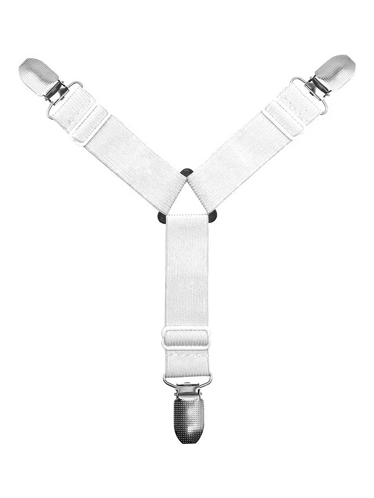 Держатель для простыни с 3-мя фиксаторами, длина – 100-365 мм, 4 шт., белый