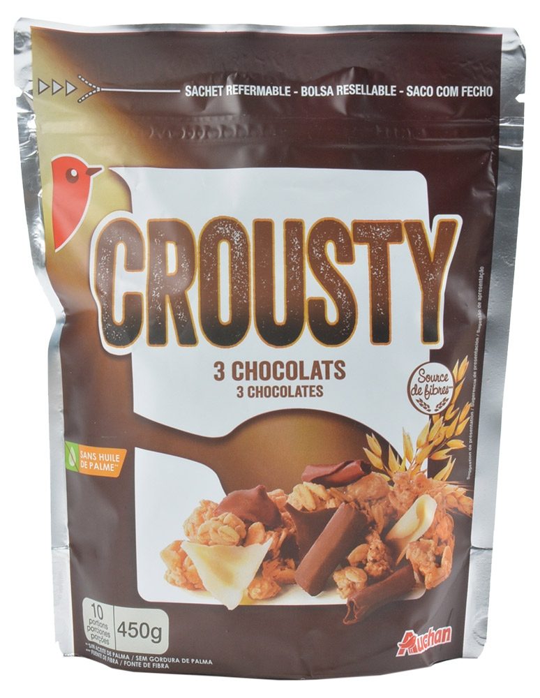 

Мюсли АШАН Красная птица Crousty 3 шоколада 450 г