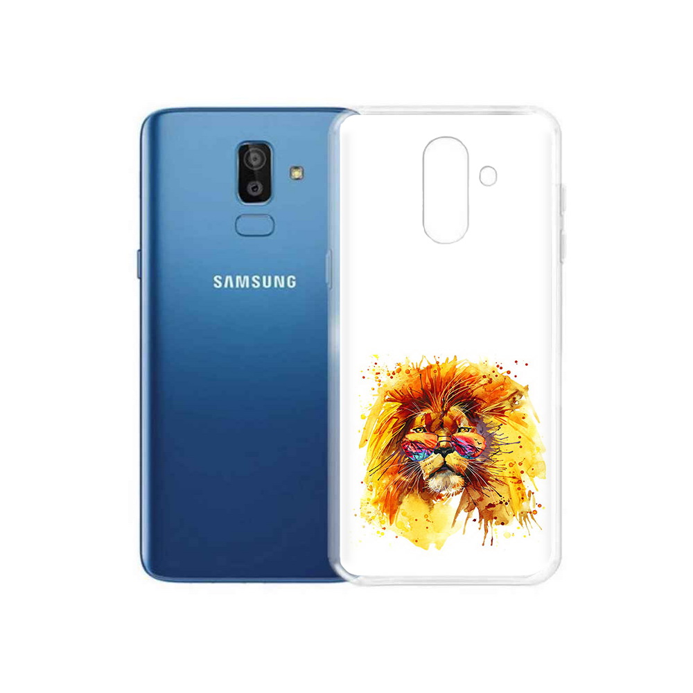 

Чехол MyPads Tocco для Samsung Galaxy J8 лев в очках (PT226929.592.436), Прозрачный, Tocco