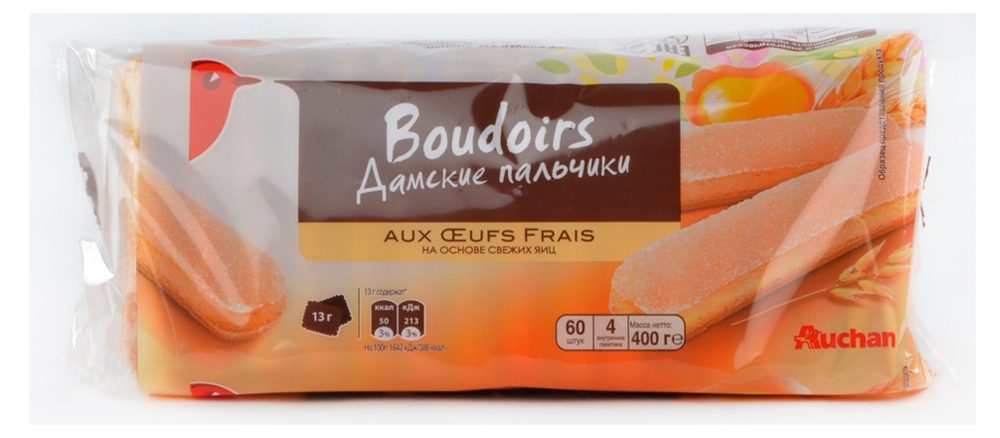 фото Печенье auchan boudoirs сахарное 400 г ашан