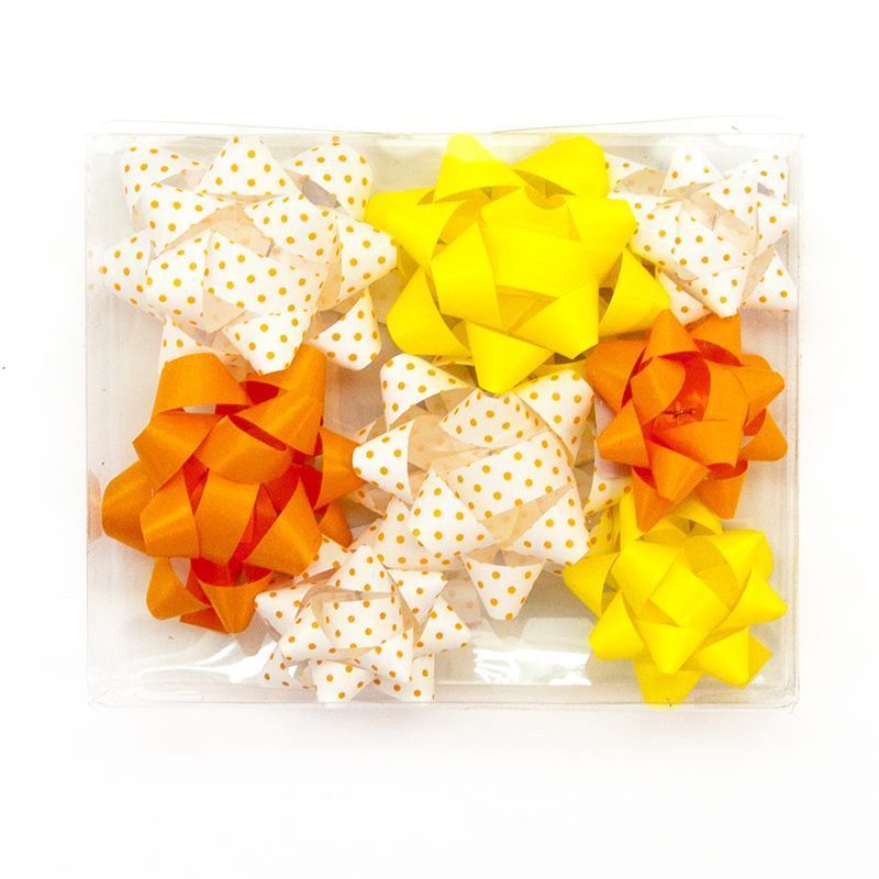 Бант звезда Дон Баллон, солнечный микс, 5 см, 8 шт.