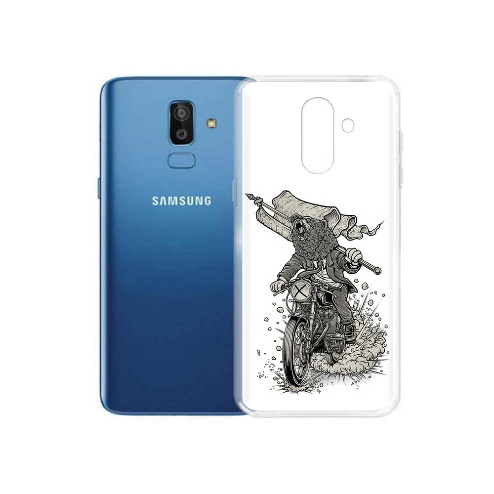 

Чехол MyPads Tocco для Samsung Galaxy J8 медведь на мотоцикле (PT226929.592.467), Прозрачный, Tocco