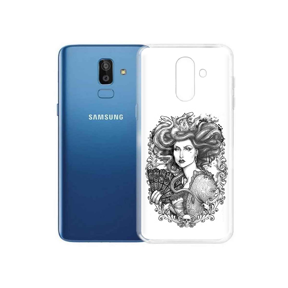 

Чехол MyPads Tocco для Samsung Galaxy J8 медуза черно белый (PT226929.592.472), Прозрачный, Tocco