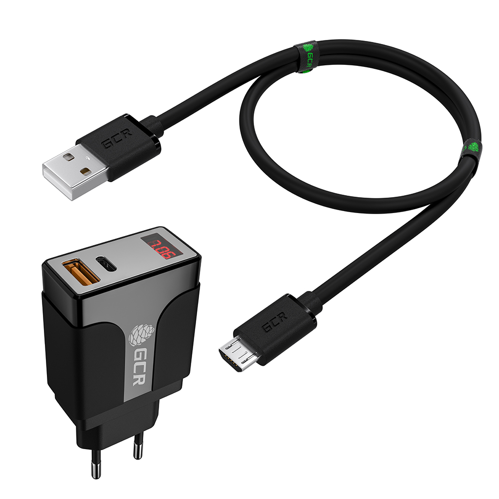

Сетевое зарядное устройство GCR GCR-TQ-MJ03 micro usb - usb 1xUSB Type-C, 1xUSB 3 А черный, GCR-TQ-MJ03
